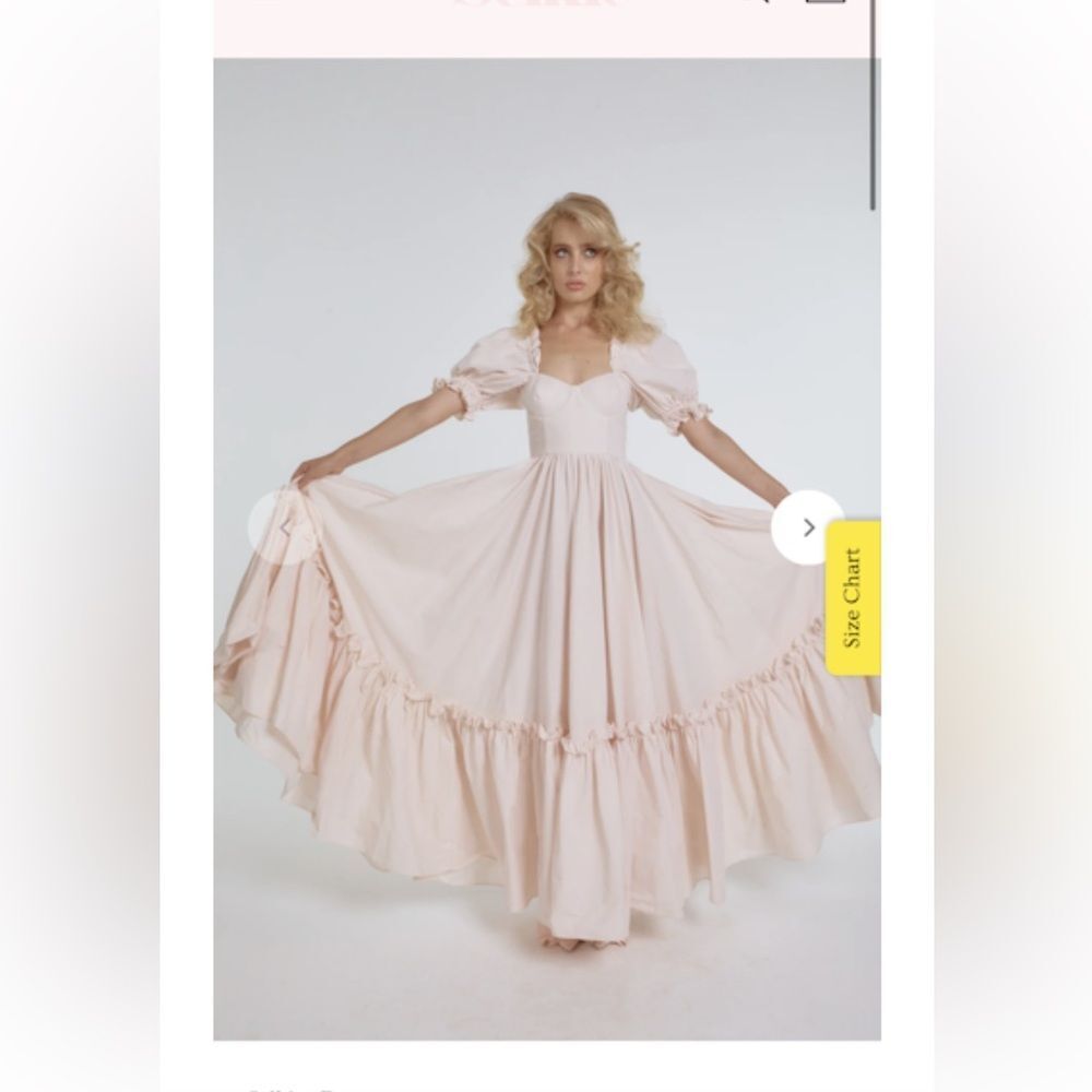 Selkie Blush Pink Puff-Sleeve Maxi Dress